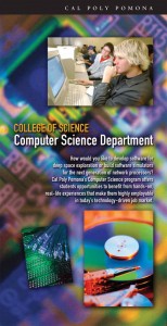 cover of 3-panel brochure, computer science dept., Cal Poly Pomona