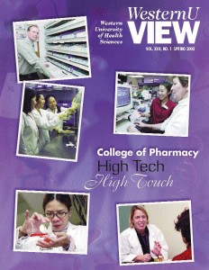 wuv16coverweb WesternU View magazine cover design, pharmacy issue