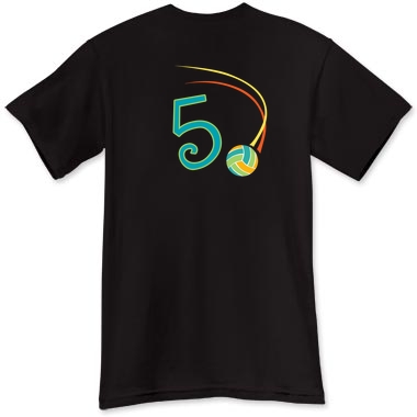 volleyball t-shirt with number on back