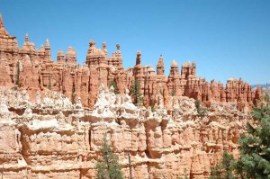 Hoodoos made us think of castles you make at the beach by dripping sand. 