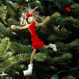 figure skater made of pipe cleaners.  Kim.