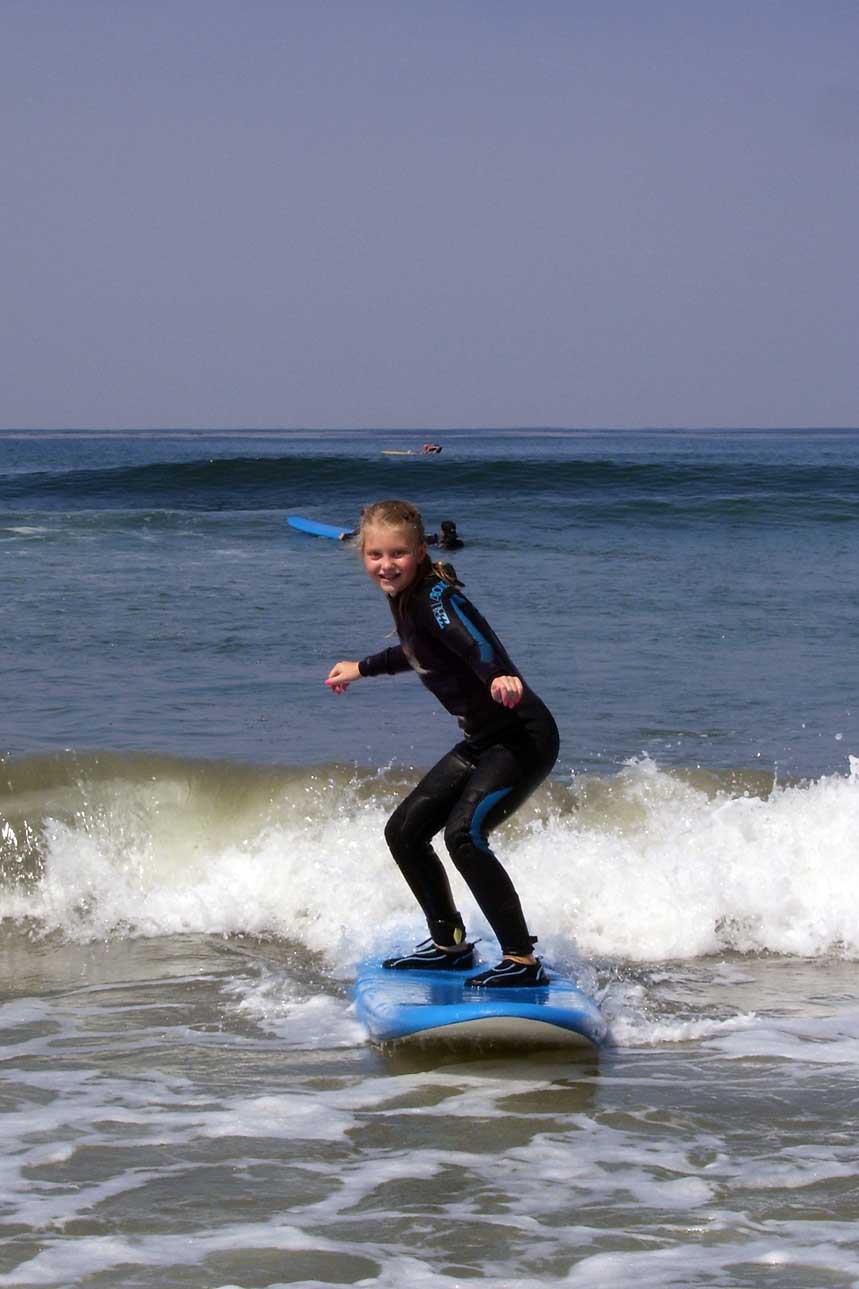 Catching a wave at San Elijo State Beach