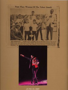 A photo of the Jackson 5 when they first started out was on the back cover of the memorial program.