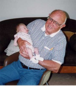 My dad was almost 80 when he first became a grandfather. He is holding my daughter, Shea, at 1 month.